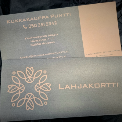 Kukkakauppa Puntti lahjakortti